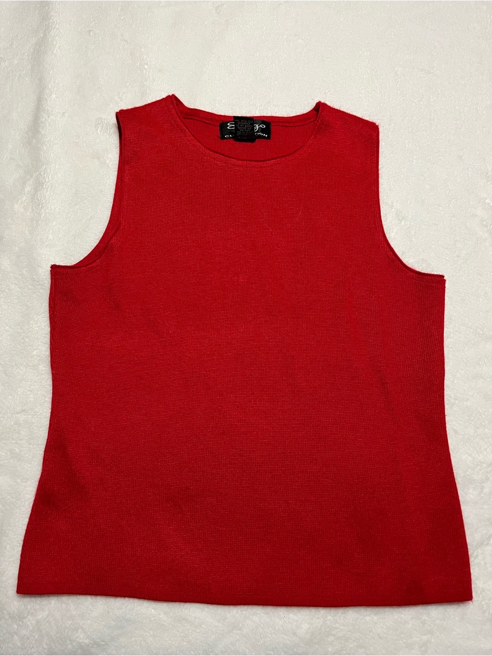 Sleeveless Red Knit Tank Top